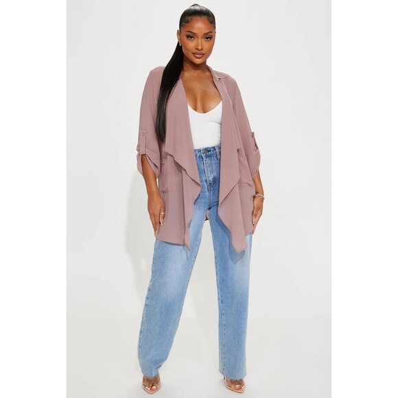 Fashion Nova Sheer Mocha Duster Jacket – Size S/M - Picture 2 of 3